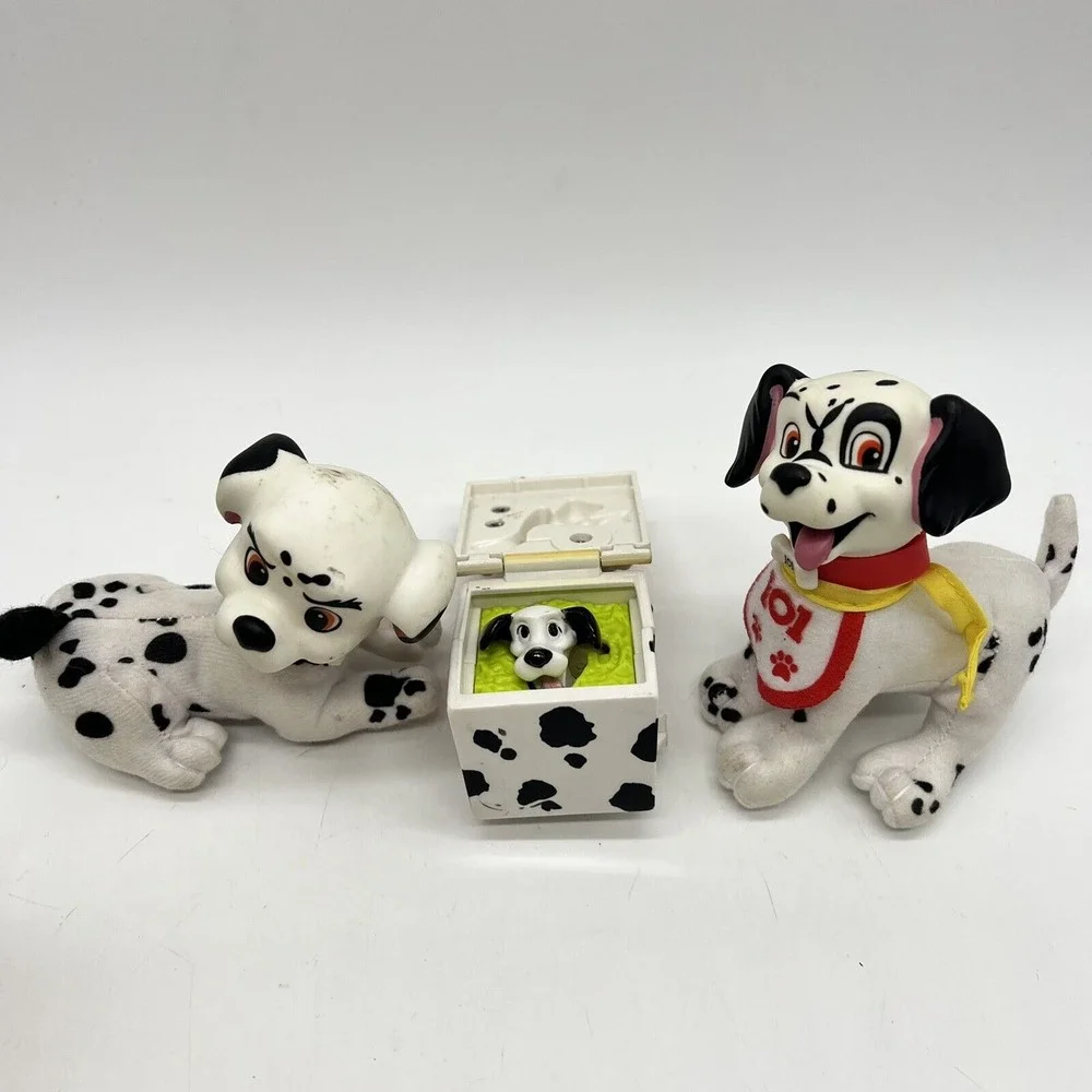 Disney 101 Dalmatian Dog Plush Lot Of 2 Plus 1 Arcotoys‎ Plastic Head Stuffed